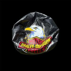 Vintage Harley Davidson Bean Bag Chair 90s Eagle Black Spell Out Rare Biker 1993
